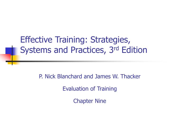 effective training strategies systems and practices 3 rd edition