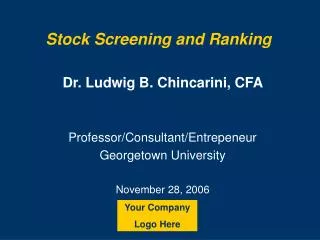 Stock Screening and Ranking