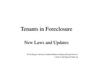 Tenants in Foreclosure