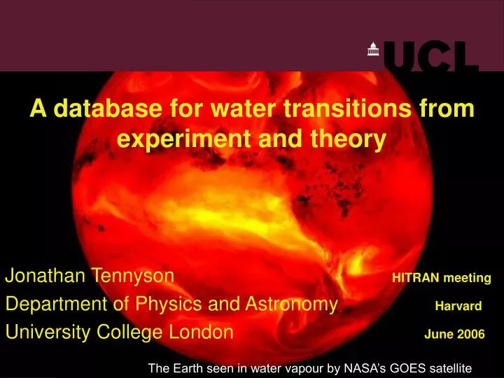 a database for water transitions from experiment and theory
