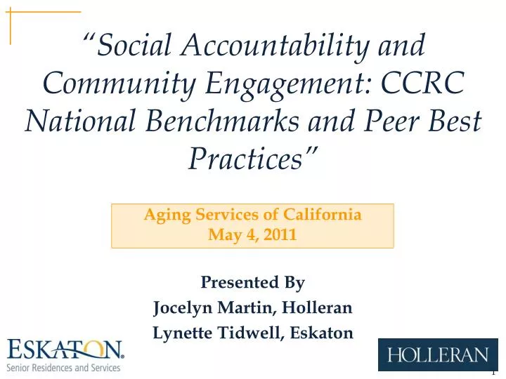 social accountability and community engagement ccrc national benchmarks and peer best practices