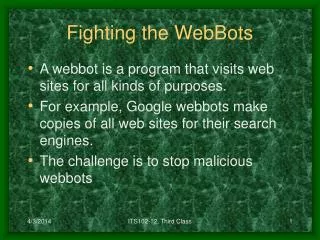 Fighting the WebBots