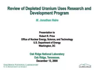 Review of Depleted Uranium Uses Research and Development Program