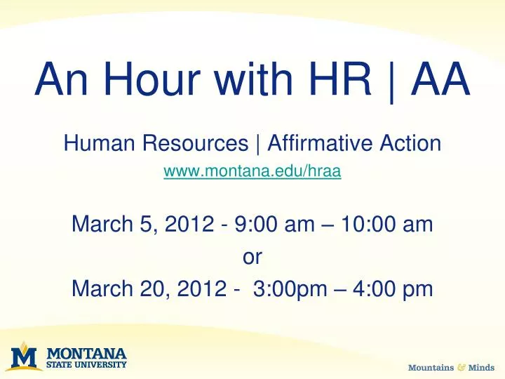 an hour with hr aa