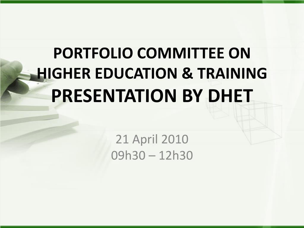PPT - PORTFOLIO COMMITTEE ON HIGHER EDUCATION & TRAINING PRESENTATION ...