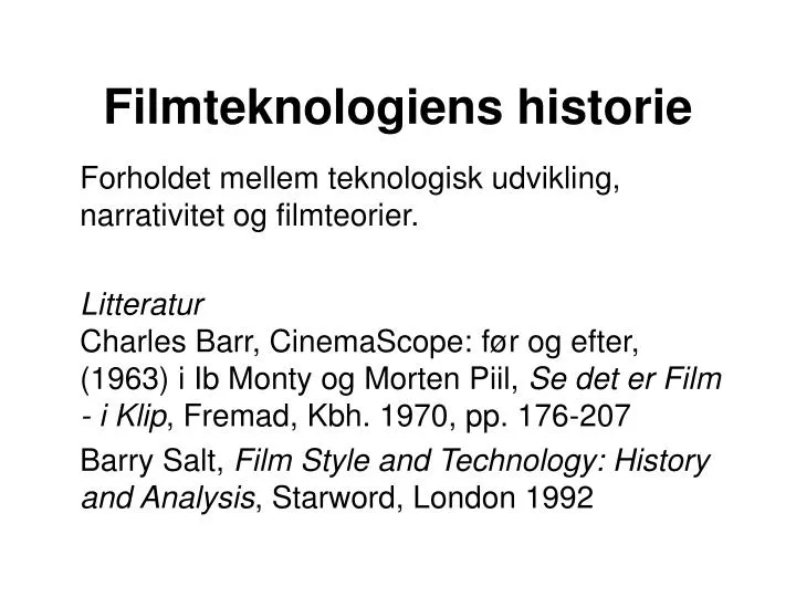 filmteknologiens historie