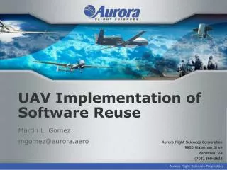 UAV Implementation of Software Reuse