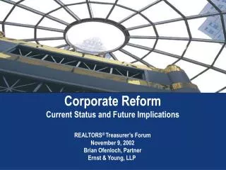 Corporate Reform Current Status and Future Implications