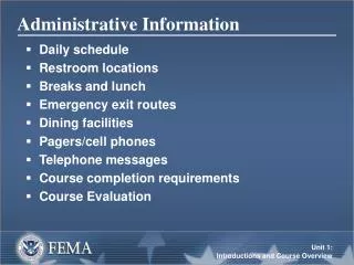 Administrative Information
