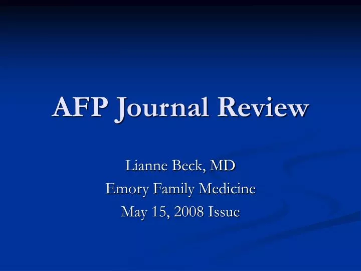 afp journal review