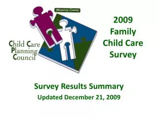 2009 Family Child Care Survey