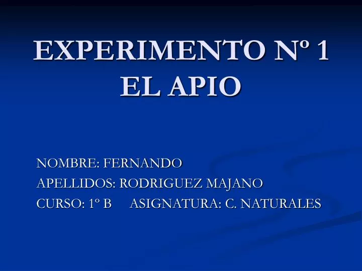 experimento n 1 el apio