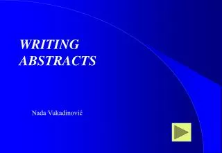 WRITING ABSTRACTS