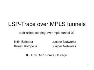 LSP-Trace over MPLS tunnels
