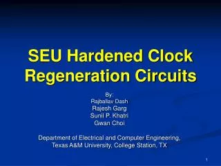 SEU Hardened Clock Regeneration Circuits