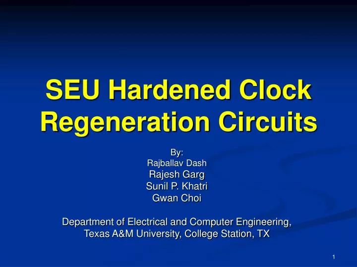seu hardened clock regeneration circuits