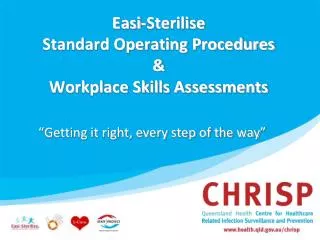 Easi-Sterilise Standard Operating Procedures &amp; Workplace Skills Assessments