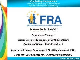 Combating Homophobia Local Policies for Equality on the grounds of Sexual Orientation and Gender Identity