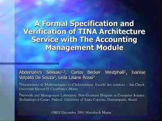 A Formal Specification and Verification of TINA Architecture Service with The Accounting Management Module