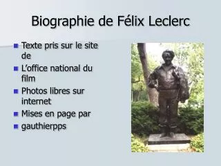 Biographie de Félix Leclerc