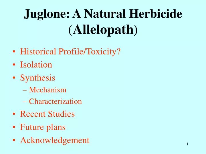 juglone a natural herbicide allelopath