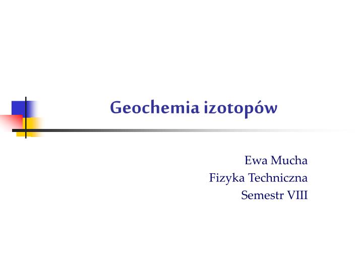 geochemia izotop w