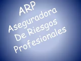 ARP Aseguradora De Riesgos Profesionales