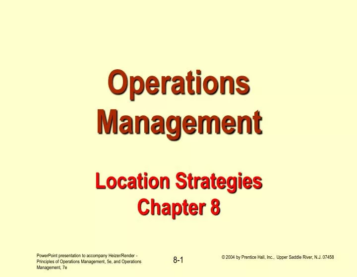 operations management location strategies chapter 8