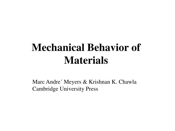 mechanical behavior of materials