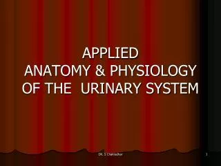 APPLIED ANATOMY &amp; PHYSIOLOGY OF THE URINARY SYSTEM