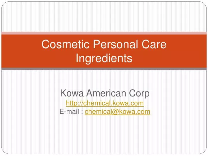 cosmetic personal care ingredients