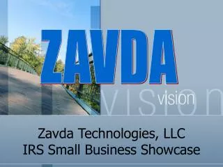 Zavda Technologies, LLC IRS Small Business Showcase