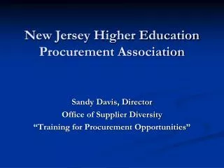New Jersey Higher Education Procurement Association