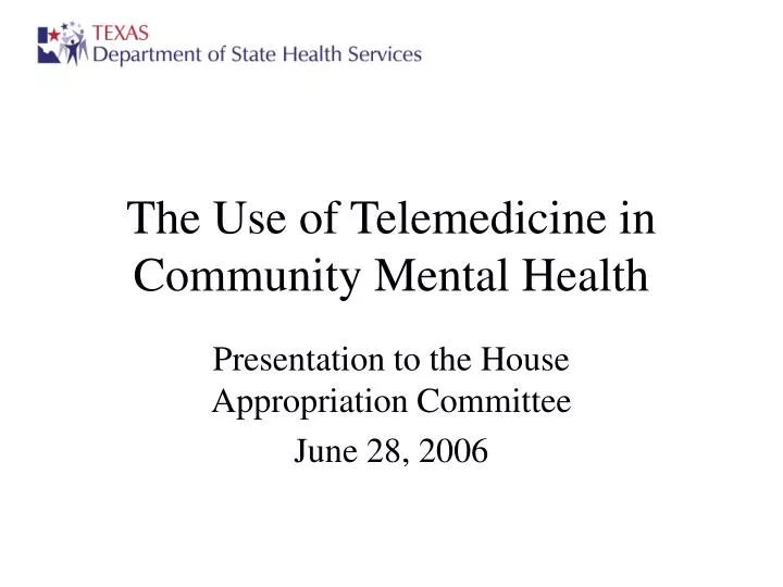 the use of telemedicine in community mental health