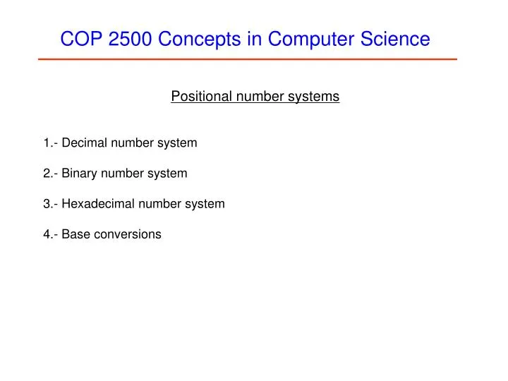 cop 2500 concepts in computer science