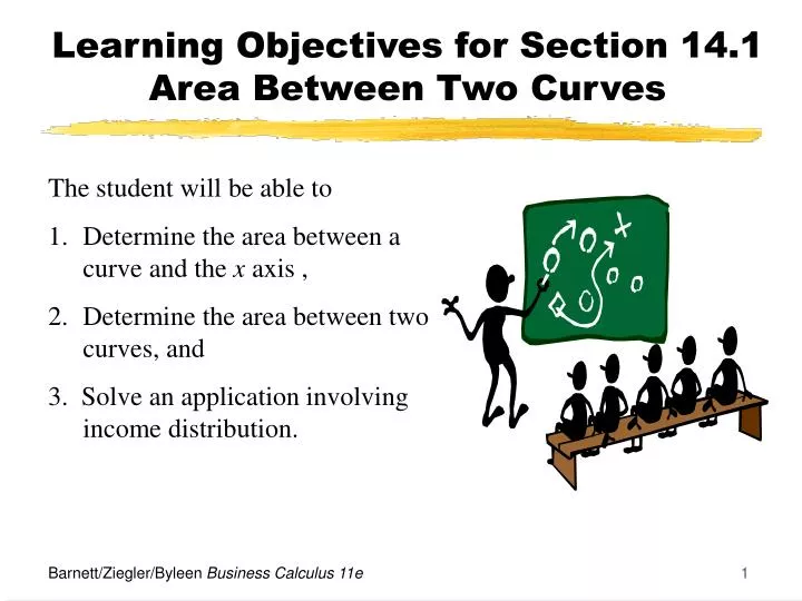 learning objectives for section 14 1 area between two curves