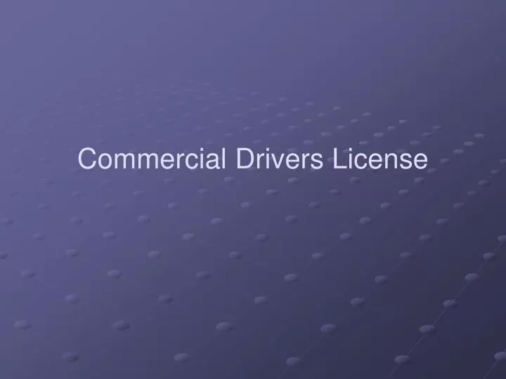 commercial drivers license