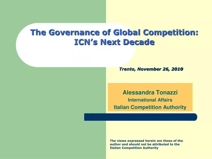 the governance of global competition icn s next decade