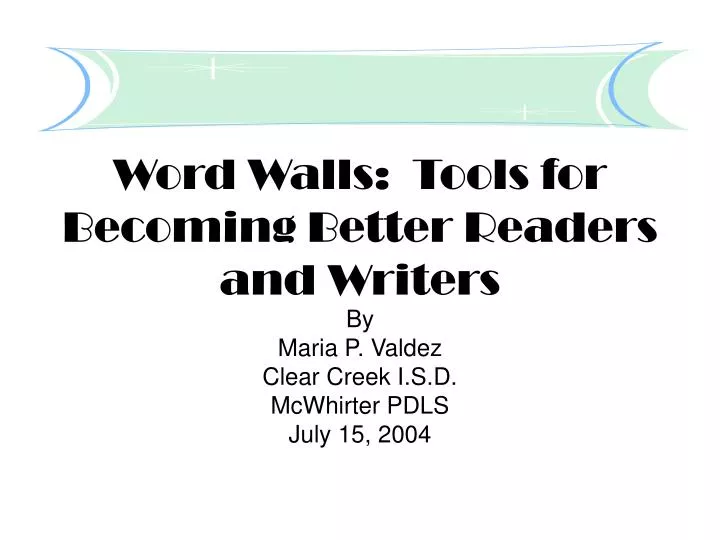 word walls tools for becoming better readers and writers
