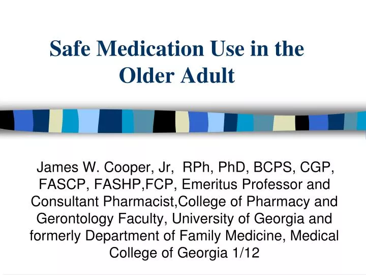 safe medication use in the older adult