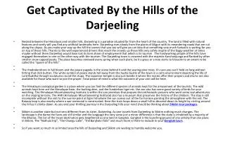 Get Captivated By the Hills of the Darjeeling