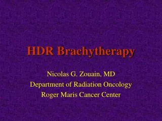 HDR Brachytherapy