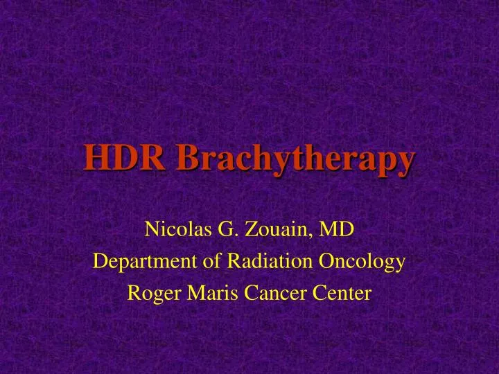 hdr brachytherapy