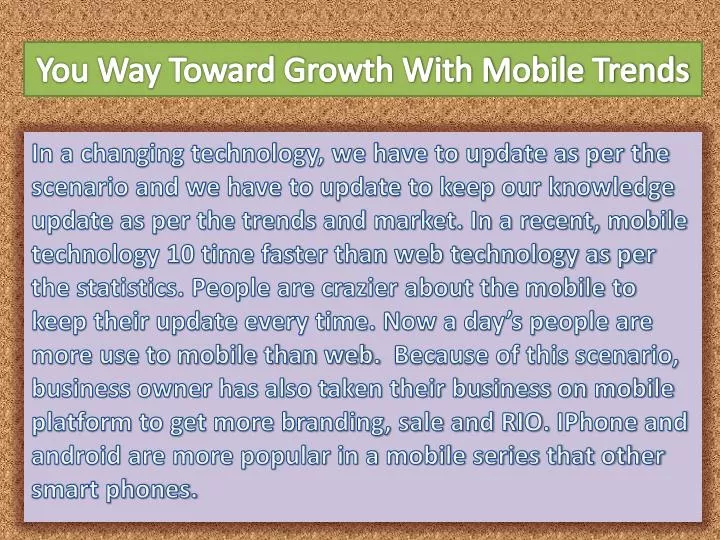 you way toward growth with mobile trends