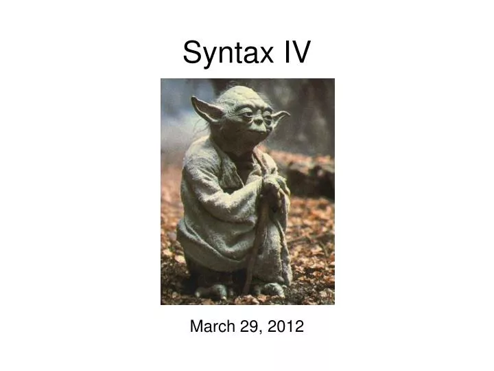 syntax iv