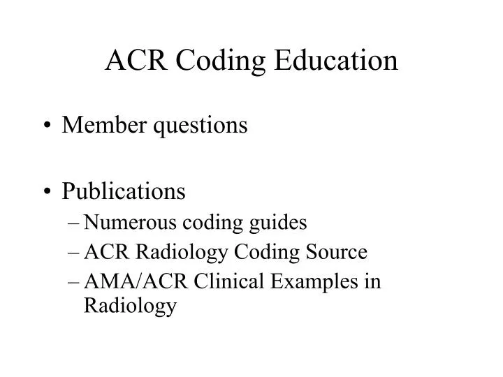 acr coding education