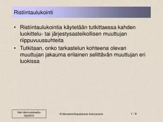 ristiintaulukointi