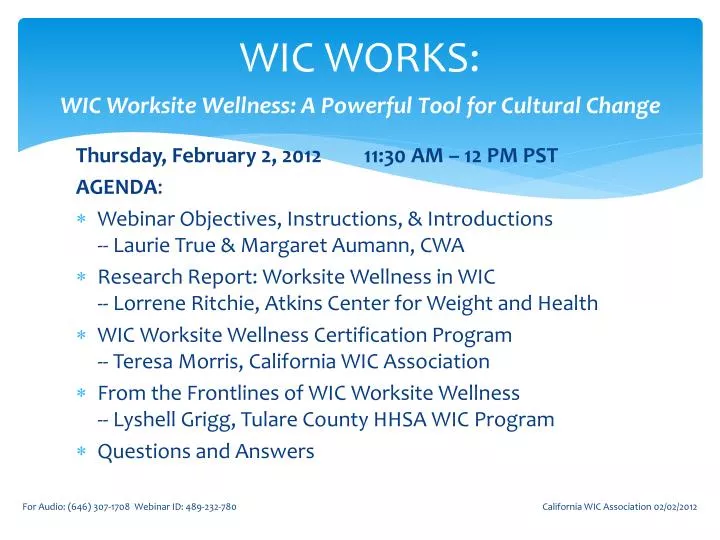 wic works wic worksite wellness a powerful tool for cultural change