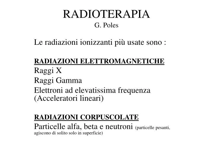 radioterapia g poles