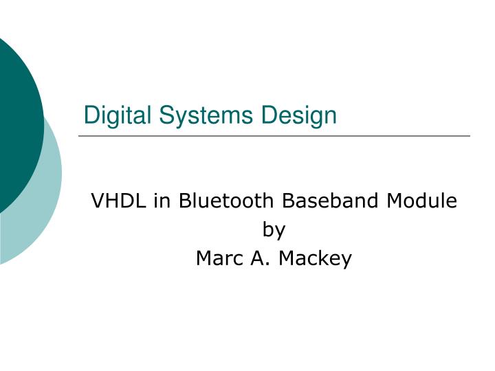 digital systems design